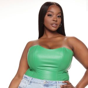 FASHION NOVA - All I Want Is You Corset Top - Kelly Green - 1X